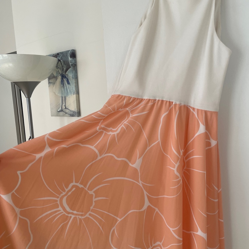 Summer Peach and White High-Low Anthropologie Dress